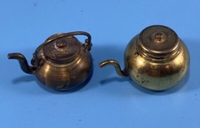 Brass Cookware Tea Pots Miniatures made in Holland Dollhouse accessories VG Rare