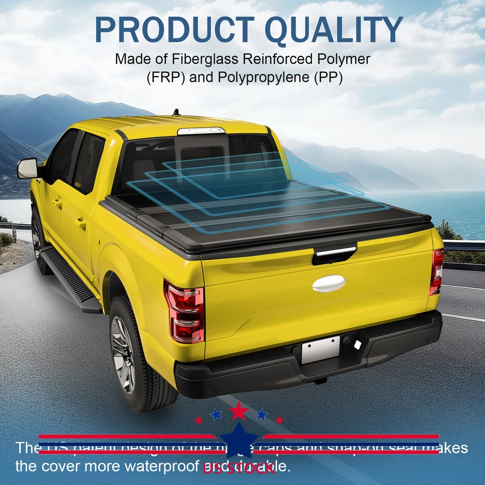 6.5ft Hard Tri-Fold Tonneau Cover For 2004-14 Ford F-150 2006-14 Lincoln Mark LT Foto 2 de 4
