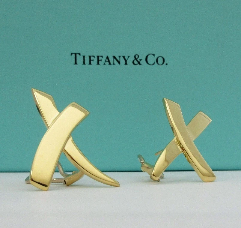 TIFFANY Co. 18K Gold Paloma Picasso X Earrings Extra Large