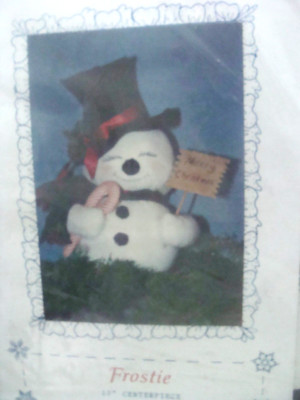 NIP VTG 17'' Christmas Holiday Sew Special Frostie Frosty Snowman Kit Centerpiece