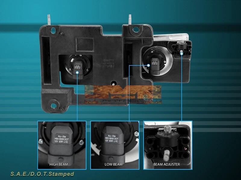 88-99 Chevy Full Size C/K 3500 Tahoe GMC Yukon Suburban Headlights ChromeLED Bar - Image 2 of 4