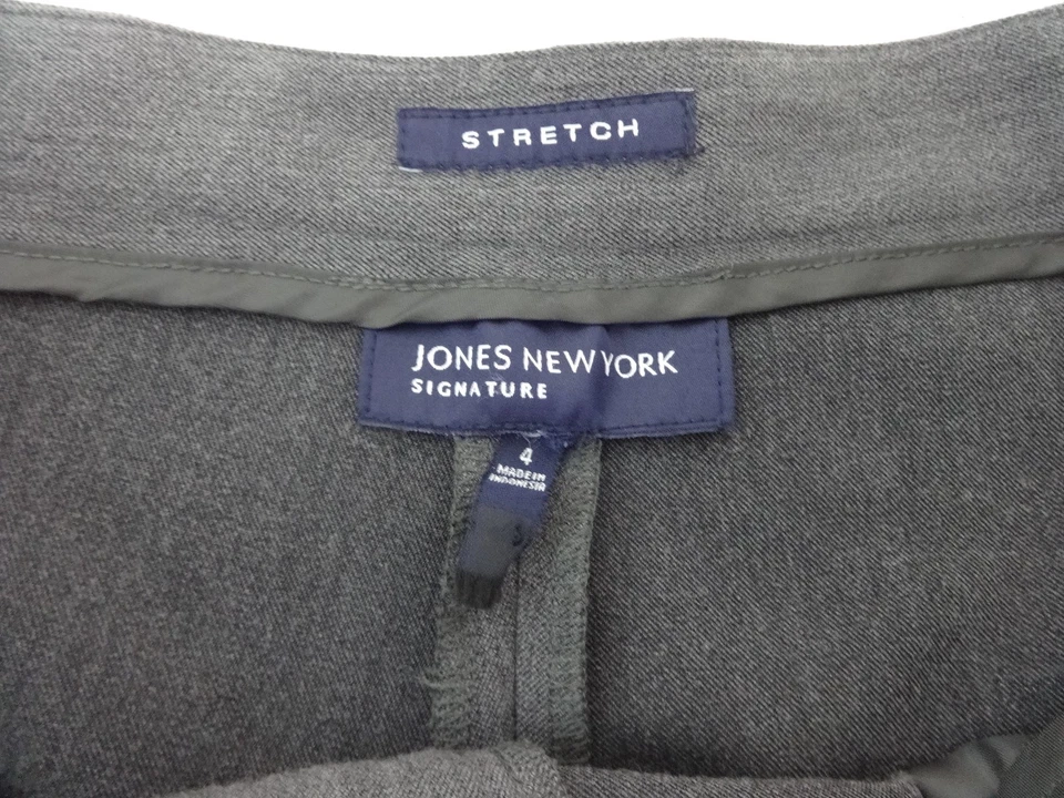 JONES NEW YORK WOMENS LUXURIOUS GRAY DRESS PANTS SIZE 4 - Image 3 of 4
