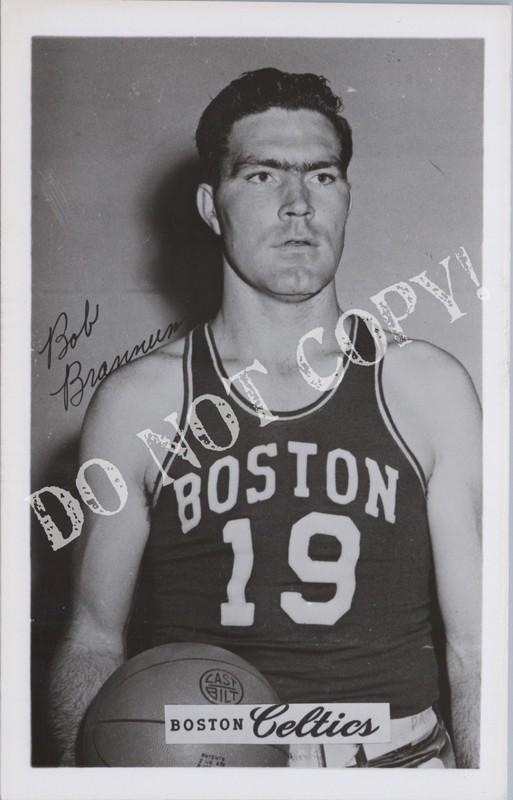 RPPC-Basketball-Basket Ball-NBA-Boston Celtics-Bob Brannum-1951-1955-Real Photo