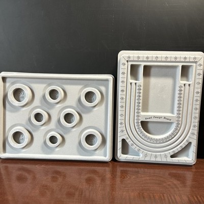 Bead Design Board Beading Tray Organiser Anti Roll Bead Tray X2, Felted