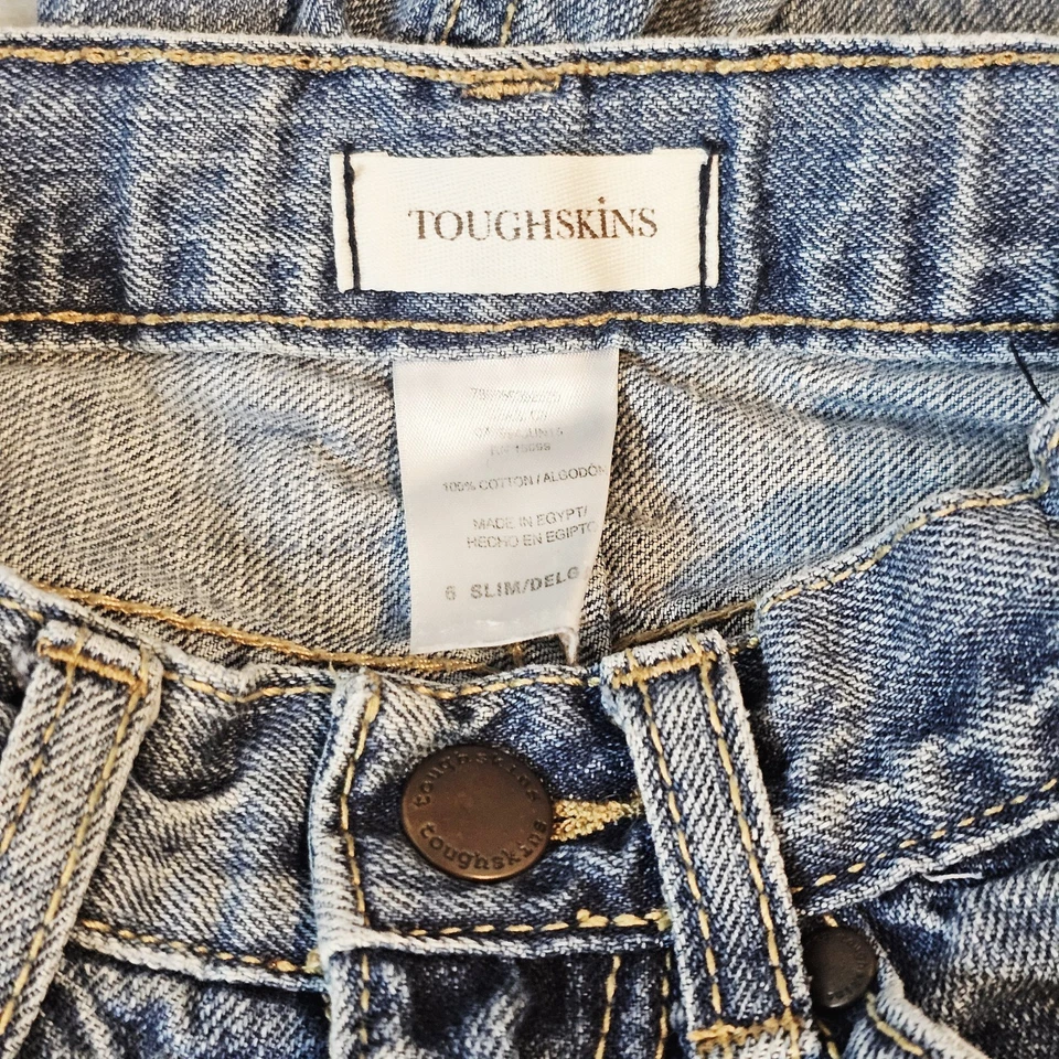 TOUGHSKINS Boys Size 6 Slim Relaxed Fit Adjustable Waist 100% Cotton Denim Jeans - Image 3 of 4