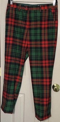 Shinesty The Lincoln Log Love Daddy Plaid Christmas Suit Slacks Pants Size 33/34
