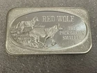 Vintage 1974 USSC Red Wolf- 1 Troy Oz .999 Fine Silver Bar- Serial #1398