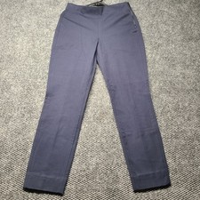 Everlane Womens Navy Blue Side Zip Cotton Blend Straight Leg Pants Size 4