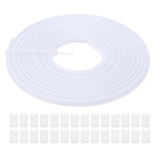 15 Yard 6mm Wide Polyester Low Density Corset Boning with 60 Pcs End Cap,White
