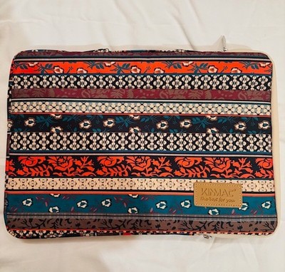NEW Laptop KINMAC Case Bag Sleeve Double Zip Striped Boho Multicolor