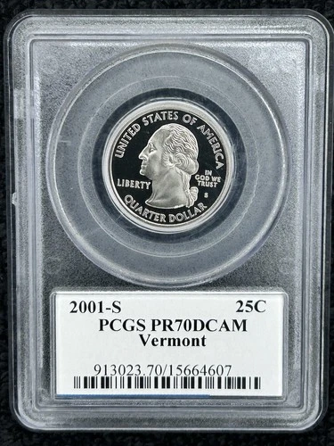 2001-S 50 State Quarters Vermont Proof — photo from the most recent tracked eBay sale