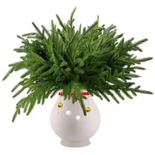 16-Pack 18" Artificial Norfolk Pine Branches: Real-Touch Christmas Greenery S...