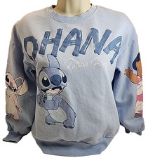 Kids Girls Disney Stitch Sweater XL 15-16 Blue Ohana Crew Neck