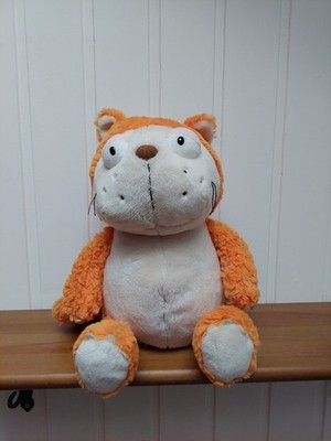 Nici Katze Comic Cat Lazy ca. 35 cm Stofftier Kuscheltier Schlenker, orange
