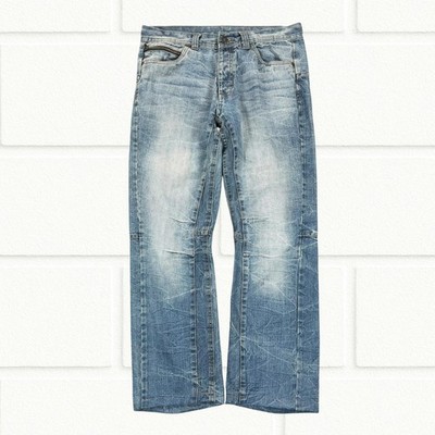 Vintage 2000s Light Wash Faded Denim Jeans Straight Fit 35 x 30 Denim Skater