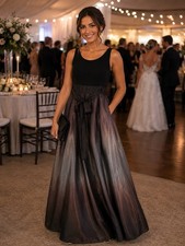 Evening Formal Party Ball Gown Prom Bridesmaid Dress W/Pockets Sz 14
