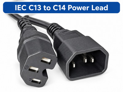 1,9 m, Strom Verlängerungskabel Buchse USV Kabel C13 - C14 auf Kaltgeräte Stecker