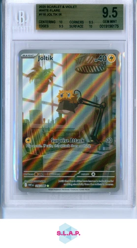 JOLTIK POKEMON 116/85 2025 WHITE FLARE ILLUSTRATION RARE ENGLISH BGS 9.5