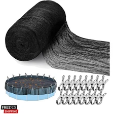 27X27 Ft Round Swimming Pool Leaf Net Cover,Pool Mesh Cover with 16 Pcs Metal...