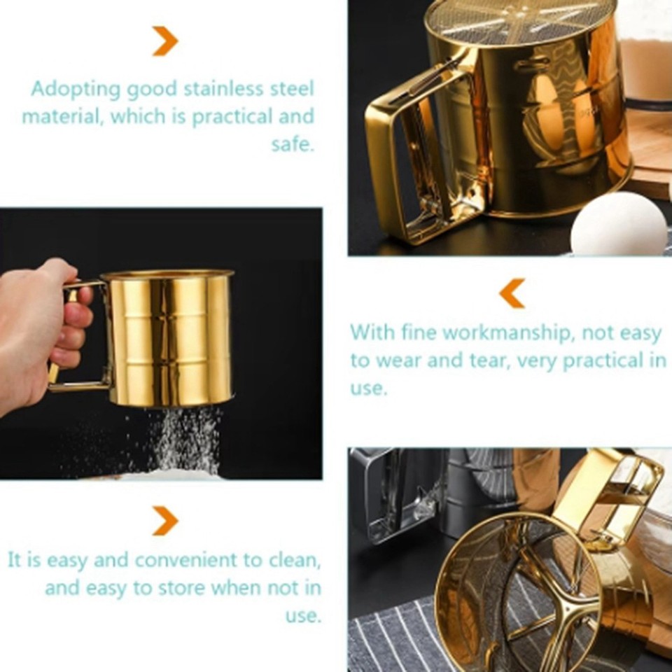 Sifter Tools Kitchen Bake Tool Supply Handheld Flour Sifter Baking Coffee Hand ...