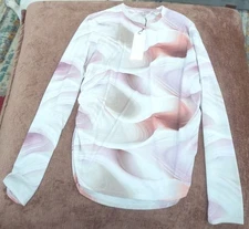 Calia Tissue Texture Long sleeve Crew Women's Size XL NWT Dunes Coral UPF 40...