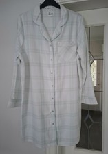 BNWOT TU Ladies 100% Cotton Nightshirt Size 14 Mint Green & White
