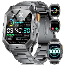 Military Smart Watch for Men, 2.13'' AMOLED HD Display Smartwatch, 80 Days Lo...