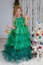Weihnachtsbaum Kleid Stern Haarreif Kinder 5-...