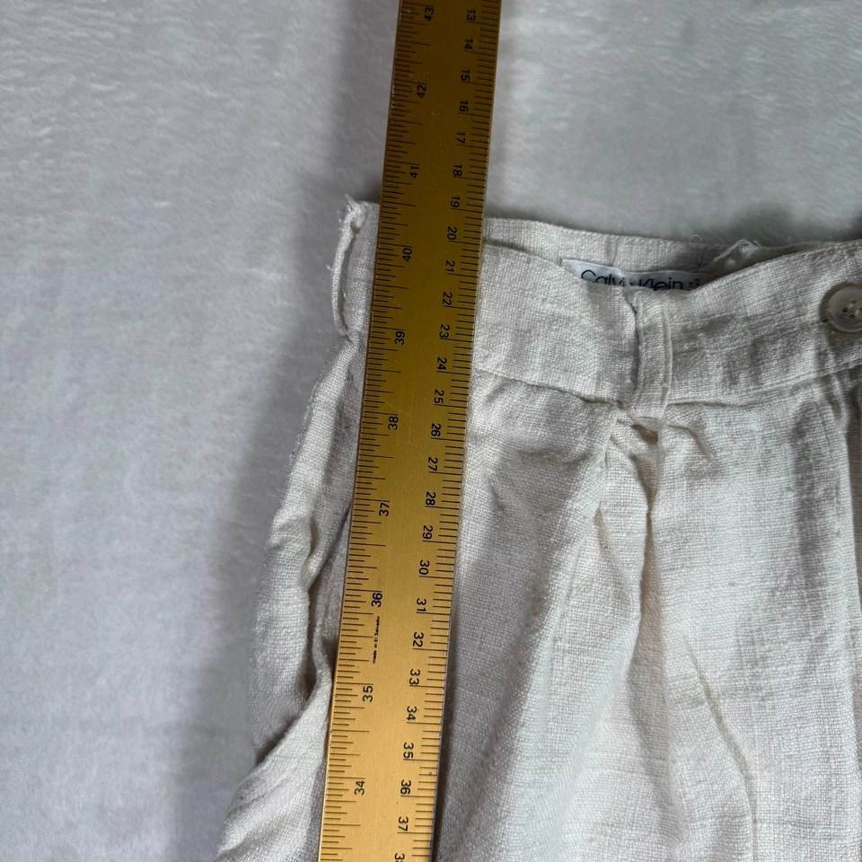 Vintage Calvin Klein Classifications Silk Pants Women’s 8 Ivory Pleated - Image 2 of 4