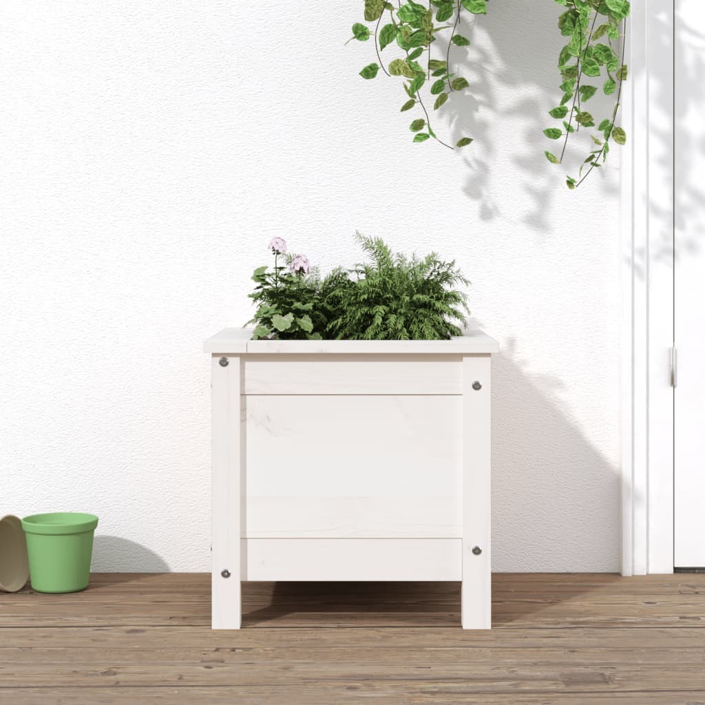 Fioriera da Giardino Bianca vidaXL 40x40cm Legno Pino Massello