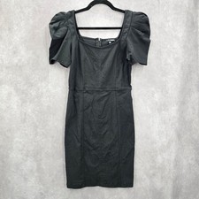 Fashion Nova Black Balloon Sleeve Bodycon Knee Length Short Sleeve Dress Large