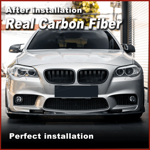 For BMW 5 Series F10 M5 Sedan 2012-16 REAL Carbon Fiber Front Bumper Lip Spoiler - Picture 2 of 10
