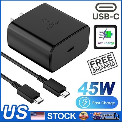 45W Type USB C Super Fast Wall Charger+Cable For Samsung Galaxy S21 S22 S23 S24+