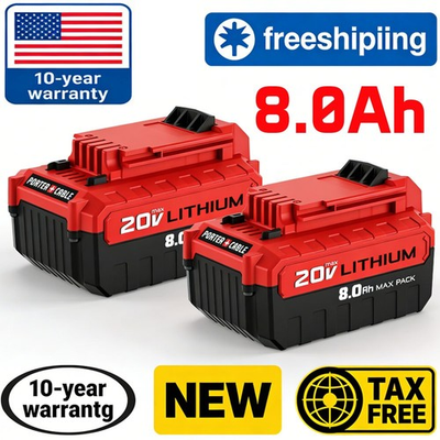 #ad #ad 2PACK 8.0Ah 20Volt For Porter Cable Battery 20V MAX Lithium Ion PCC680L PCC685L $37.69