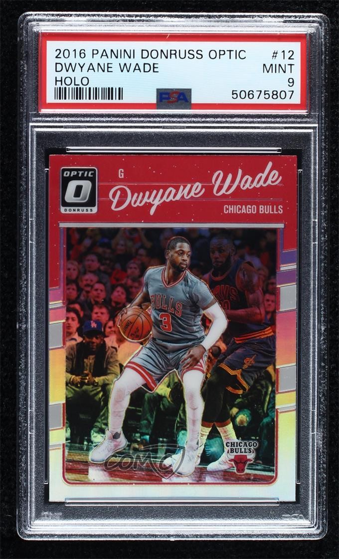 2016 Donruss Optic Holo Silver Prizm Dwyane Wade LeBron James PSA 9 MINT HOF h8k