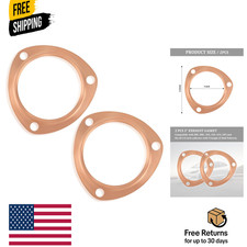 2pcs 3 Exhaust Gasketcopper Exhaust Flange For Header Gasket Collector