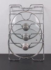 Pot Lid Organizer Rack 5-Tier Pot Lids Holder for Cabinet Door/Wall Mounted