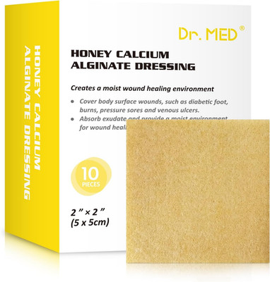 Dr. Med Manuka Honey Calcium Alginate Dressing 2x2 Wound Care Burn Ulcer 10ct