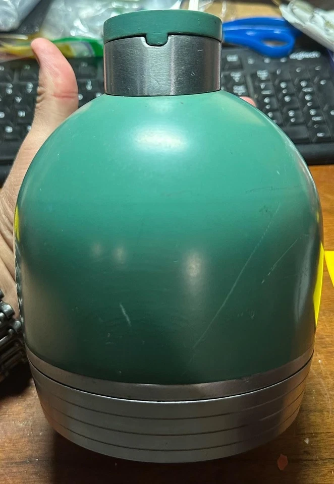 Botella de vacío termo Henry Dreyfuss diseño Art Deco #549 RARA aluminio verde azulado Foto 4 de 4