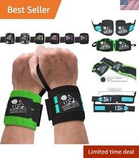 2 Pairs of Breathable Weightlifting Wrist Wraps - Unisex Support for Heavy Lifts