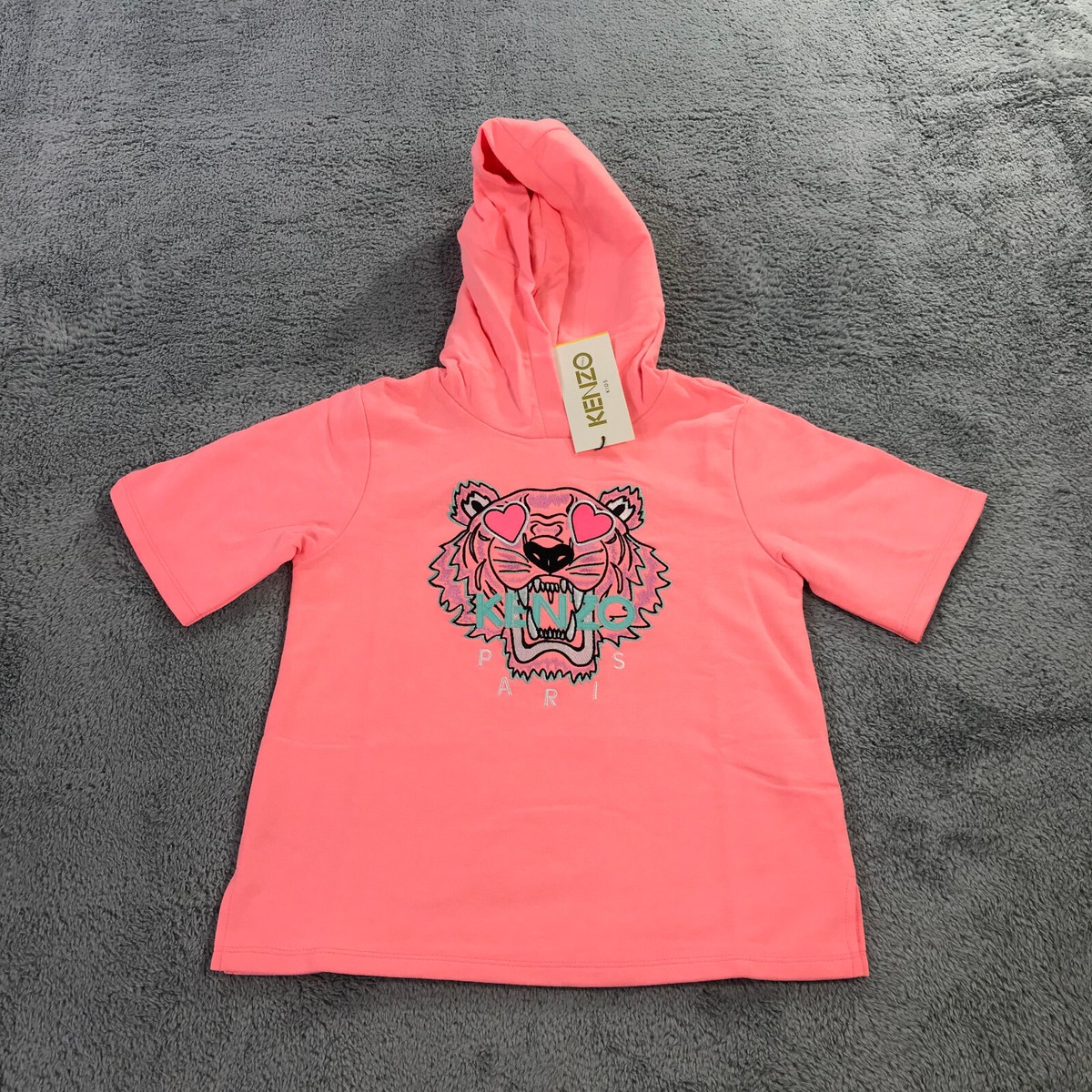 子供用コスチューム・着ぐるみ KENZO KIDS Logo sweatshirt Pink Kenzo Kids Sweater Girls 8 Pink Embroidered Tiger Hoodie