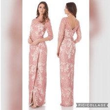 NWT Js Collections embroidered lace 3/4 sleeves long gown maxi size 16 dress