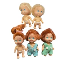 Vintage Tyco Quints Baby Dolls 1990 Blonde Ginger Blue Eyes Lot Of 5