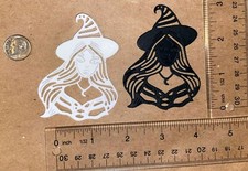 5 witch face cardstock paper die cut embellishments HALLOWEEN