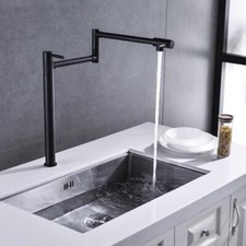 Stylish Modern Two Handle Dual Joint Kitchen Pot Filler with Extension Shank