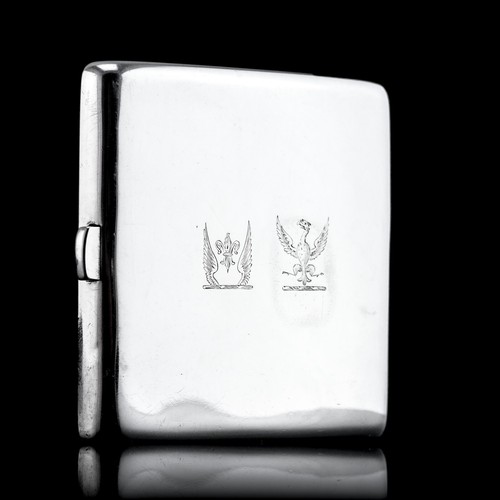 Antique Victorian Solid Silver Cigarette Case Wonderful Curve & Crested - 1894 - Picture 3 of 18