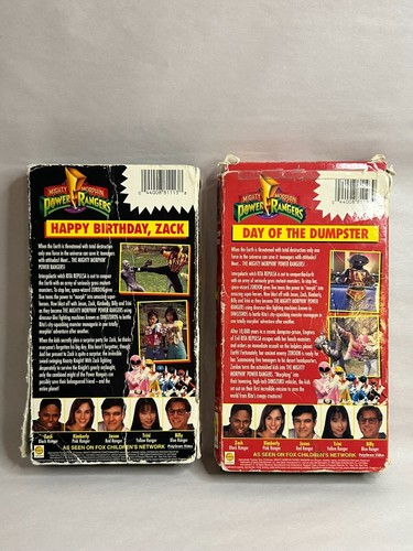 Mighty Morphin Power Rangers VHS Lot Happy Birthday, Zack & Day of the Dumpster - Foto 2 di 4