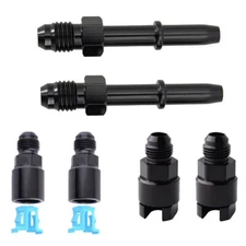 2 Pcs 6AN Fuel Rail Line EFI Fitting Adapters Quick Disconnect Push On Hardline