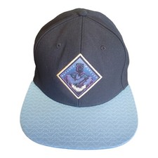 Marvel Black Panther Wakanda Forever Snapback Hat Cap Adjustable Black Blue 