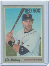 J.D. Martinez 2019 Topps Heritage #10 1970 Cloth Stickers Boston Red Sox